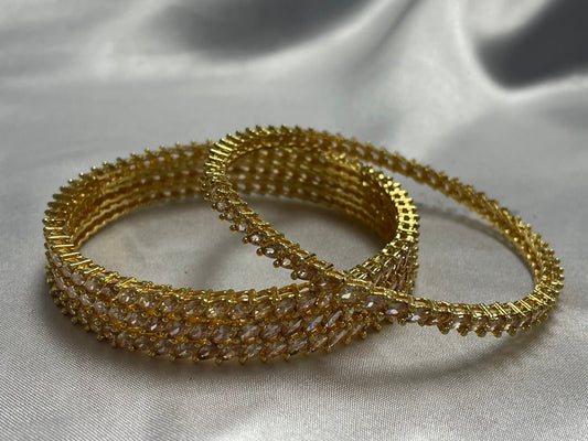 WAD7 - Marquise-Cut American Diamond Broad Bangle