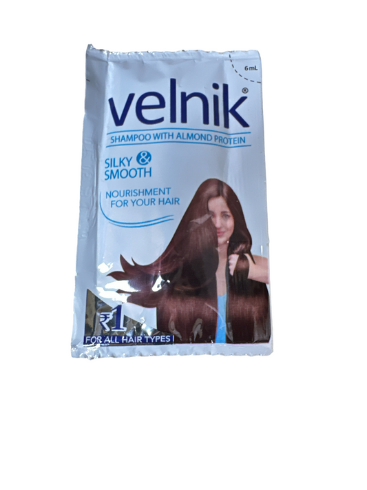 4 Application Sachets Travel Size 6ml each Soya Almond Proteins Shampoo Velnik