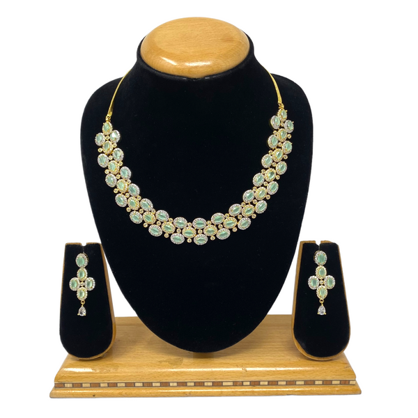 AD/CZ American Diamond Necklace & Earring Set ADS4