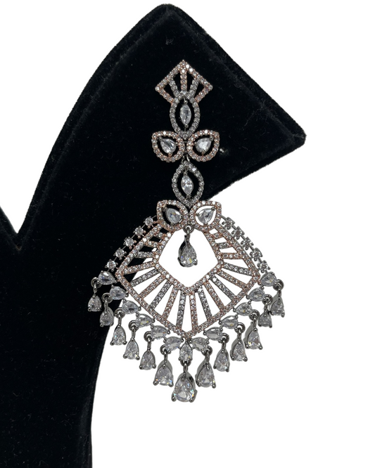 AD Statement Earrings With American Diamond Stones ER35