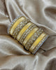 1176G Gold Color Metal Bangle Set Indian Bridal Churiyan Chudiyan Indian Jewelry - Zenia Creations