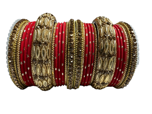 Model 1192 Size 2-8  Indian Metal Bangle Churiyan  Kangan Set in Various Colors