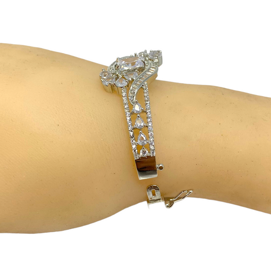 AD Openable Bracelets With American Diamond CZ & Baguette Stones #ADBR32