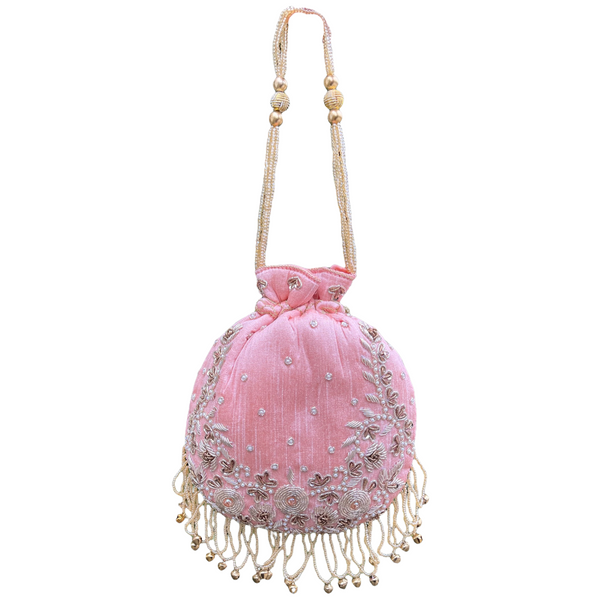 Hand Potli Bag Purse With Handwork And Tassels #HB14