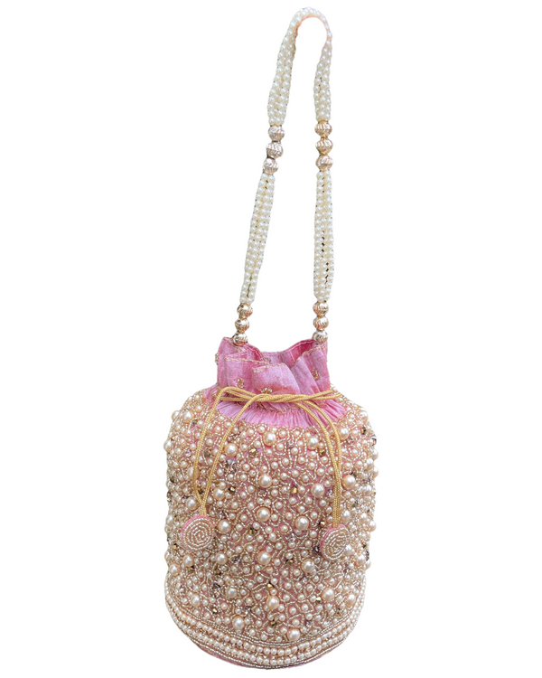 Hand Potli Bag Purse With Stones And Beads Handwork #HB31