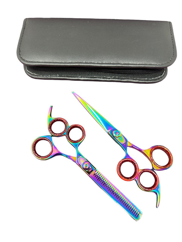 Professional Left Hand 3 Ring Hair Cutting + Thinning Shears Scissor Set 6.5"  #1T3LH-2BPAIR