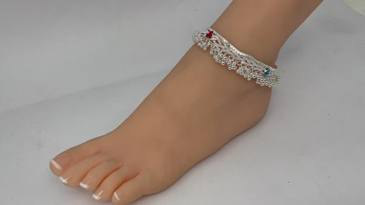 A8 - Pair of Anklets Payal with meenakari work