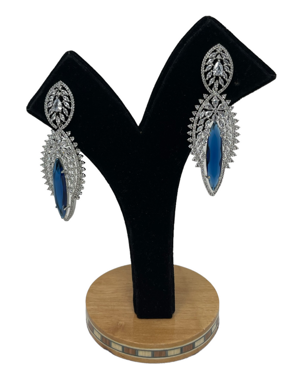 AD Statement Earrings With American Diamond CZ Stones #ER6