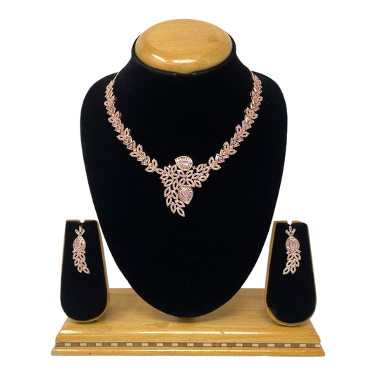 AD/CZ American Diamond Necklace & Earring Set ADS7