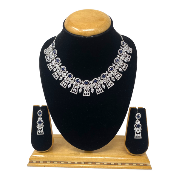 AD/CZ American Diamond Necklace & Earring Set ADS19
