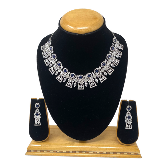 AD/CZ American Diamond Necklace & Earring Set ADS19