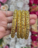 24k 1 Gram Gold Plated Hand Crafted 4pc Bangles Set GB4