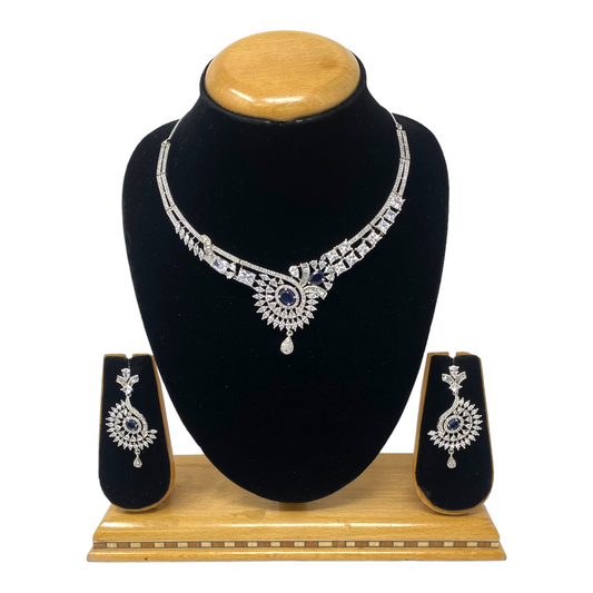 AD/CZ American Diamond Necklace & Earring Set ADS17