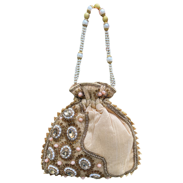 Hand Potli Bag Purse With Handwork And Tassels #HB17
