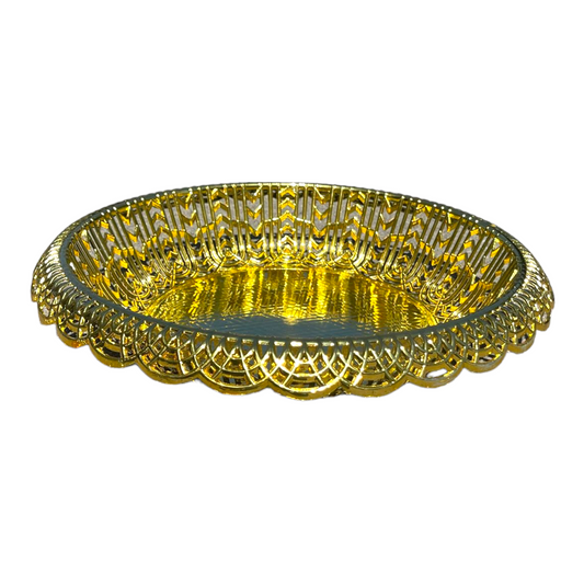 Small Gold Round Tray High Quality Reusable Gifts Basket #GT8