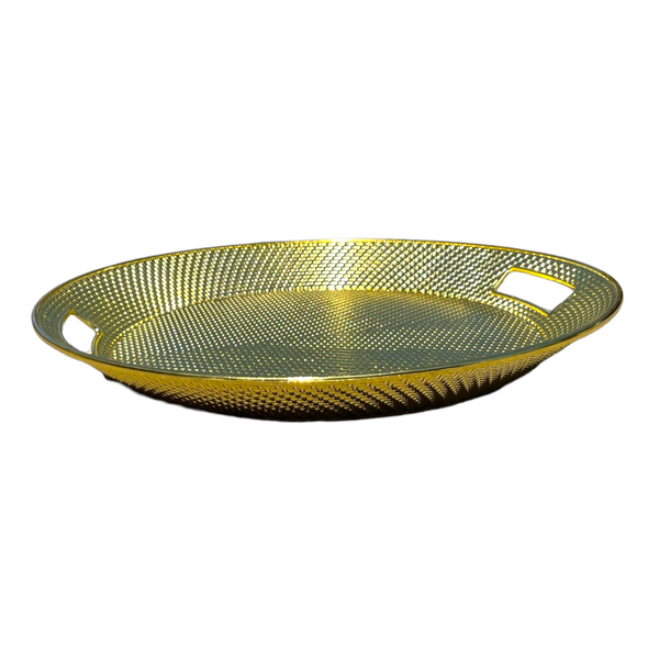Extra Large Gold Color Round Tray High Quality Reusable Gifts Basket #GT3