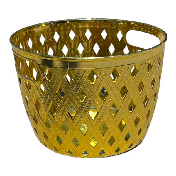 Gold Round Tray High Quality Reusable Gifts Basket #GT6