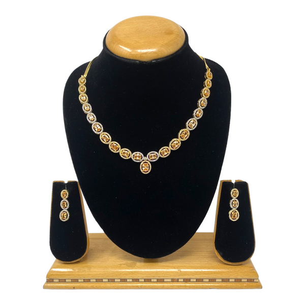 AD/CZ American Diamond Necklace & Earring Set ADS14