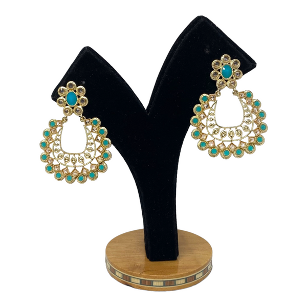 Gold Plated Earrings with Cubic Zirconia Stones #GER12