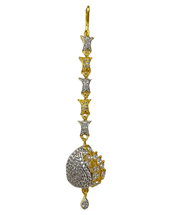 AD Gold Plated Mang Tikka with American Diamond Stones #MT5