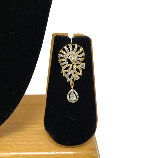 AD Pendant Earrings Set With American Diamond Stones #ADPE14