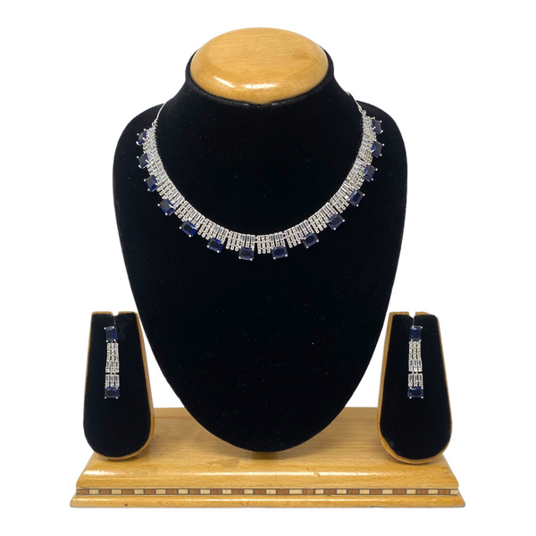 AD/CZ American Diamond Necklace & Earring Set ADS9