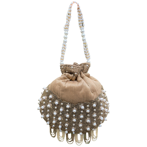 Hand Potli Bag Purse With Handwork And Tassels #HB16