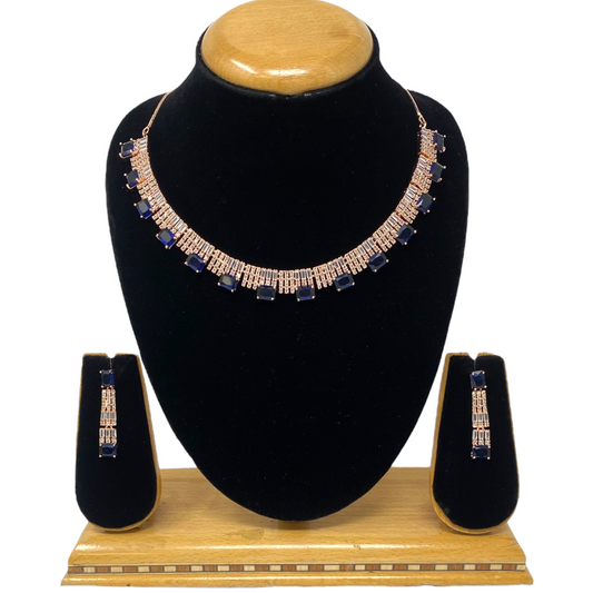 AD/CZ American Diamond Necklace & Earring Set ADS9