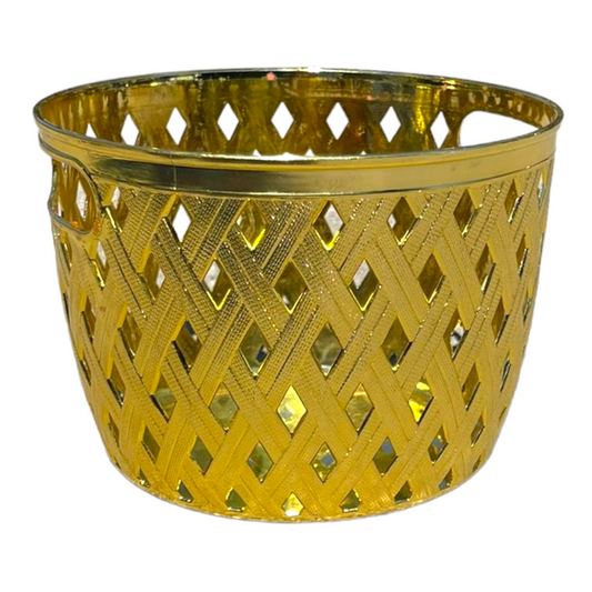 Gold Round Tray High Quality Reusable Gifts Basket #GT6