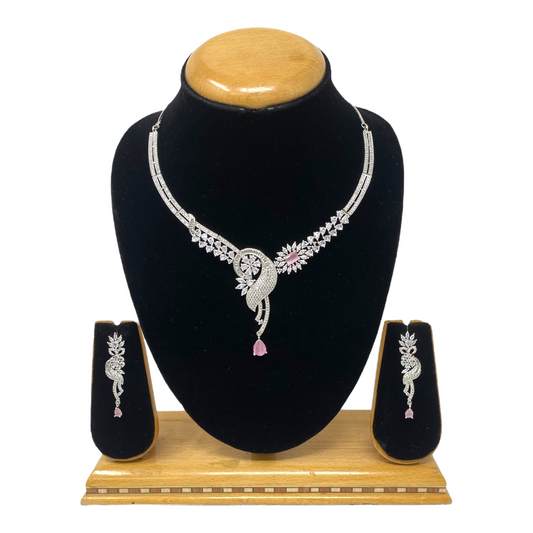 AD/CZ American Diamond Necklace & Earring Set ADS22