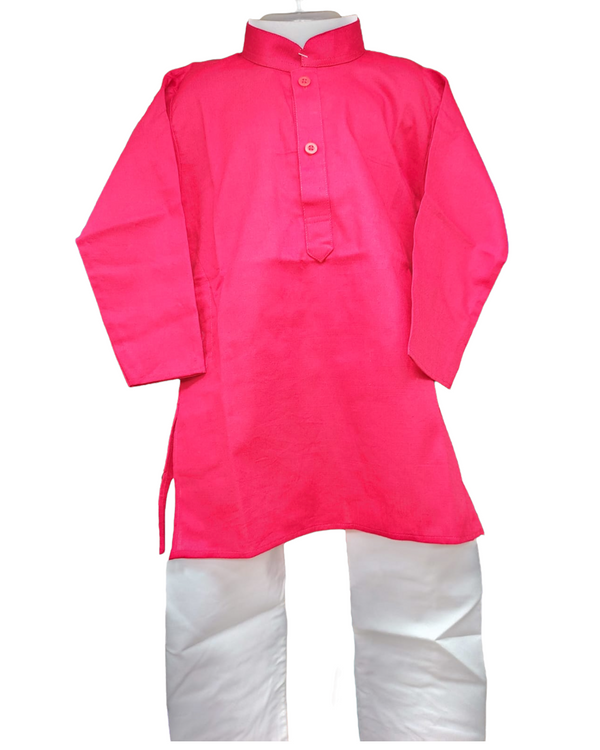 Boys kids partywear Red cotton kurta and pants pyjama pajama set model 22 - Zenia Creations