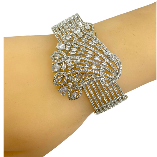 AD Openable Bracelets with American Diamond CZ & Baguette Stones #ADBR17