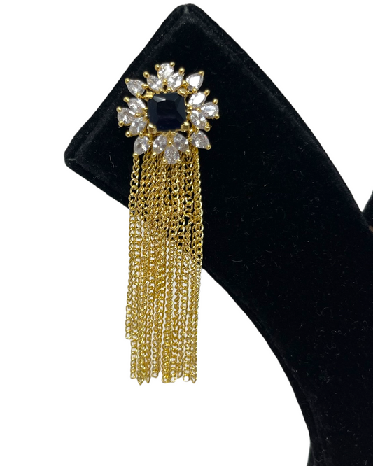 AD Gold Plated Earrings With American Diamond CZ Stones #ER31