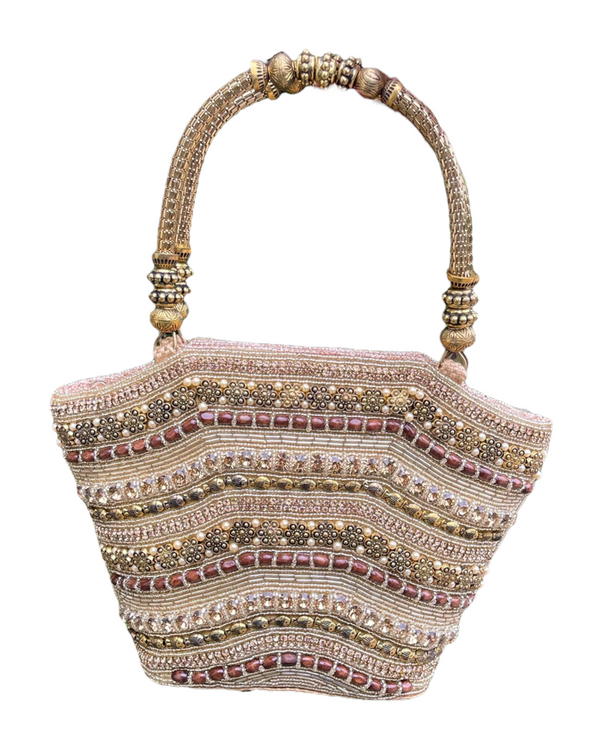 Hand Bag Purse With Stones And Beads Handwork #HB24