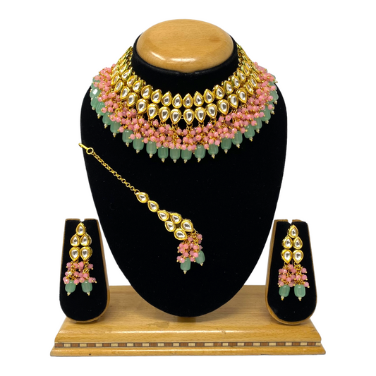 Big Kundan Choker Set With Mangtikka And Back Meenakari #KS17