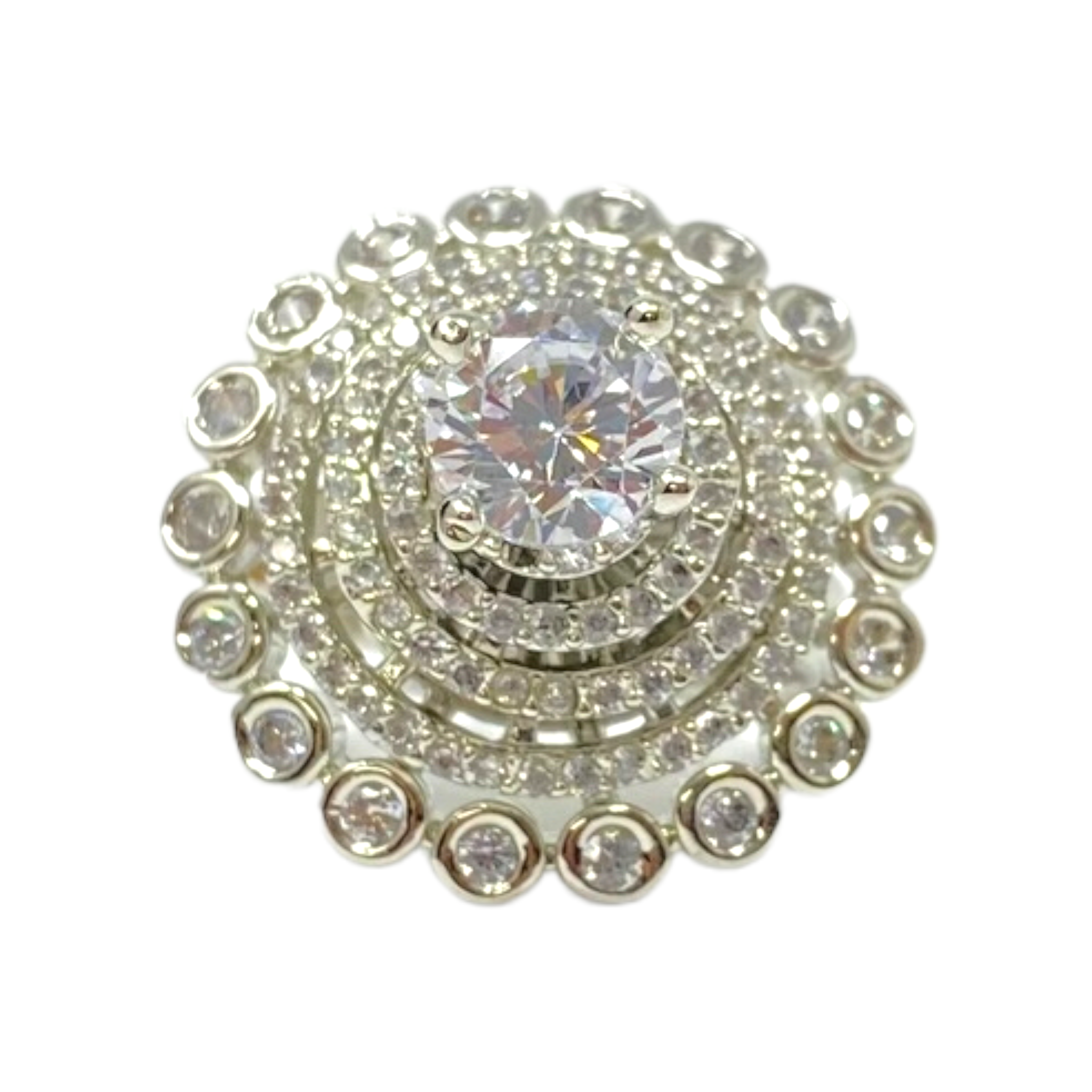 Revolving Ring Silver Adjustable Revolving Rings with American Diamond CZ Stones #ADR6 ...