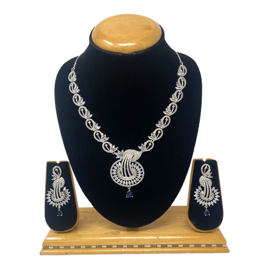 AD/CZ American Diamond Necklace & Earring Set ADS23