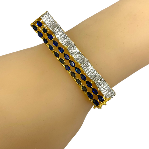 AD Openable Gold Plated Bracelets with American Diamond CZ Stones #ADBR3