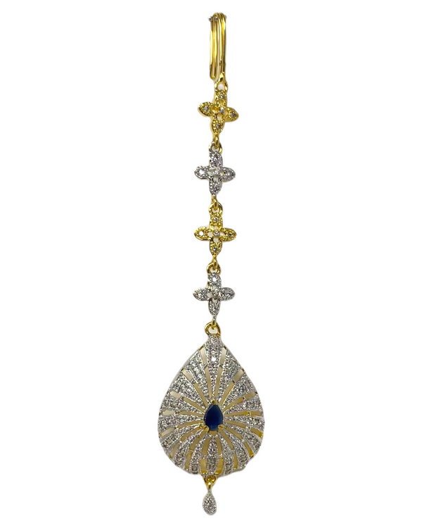 AD Gold plated Mang Tikka with American Diamond Stones #MT12