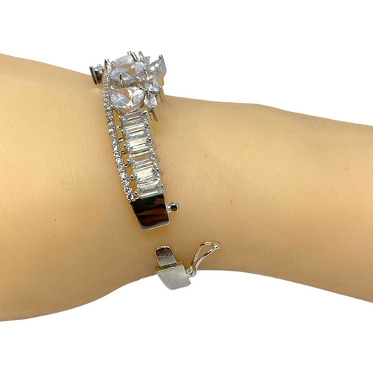 AD Openable Bracelets With American Diamond CZ & Baguette Stones #ADBR37