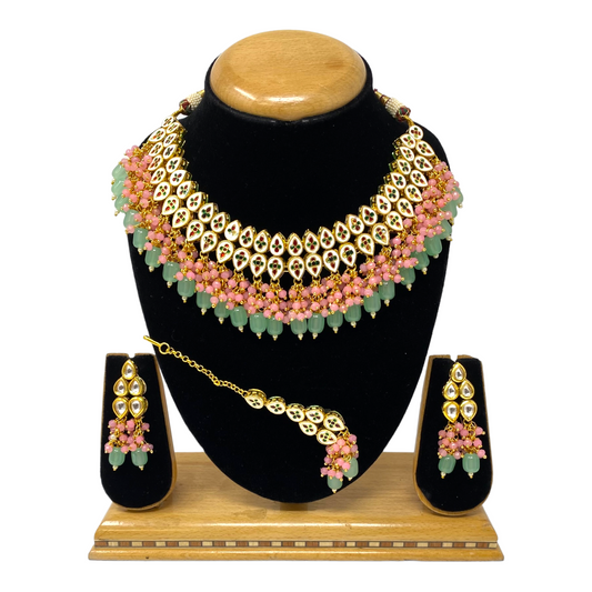 Big Kundan Choker Set With Mangtikka And Back Meenakari #KS17