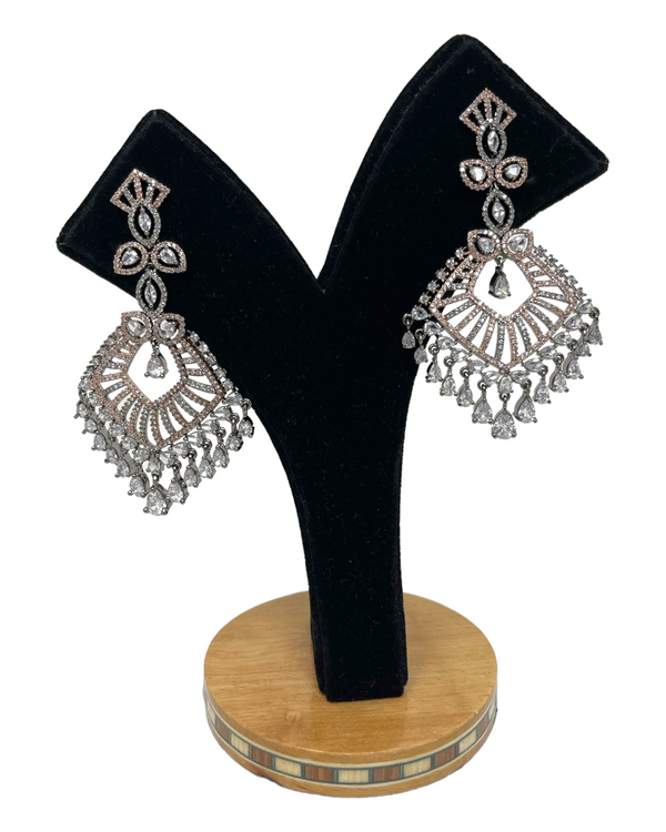 AD Statement Earrings With American Diamond Stones ER35