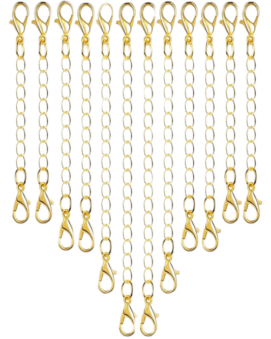12 x Chain Extender Extension For Necklace Bracelet Jewelry Lobster Clasps