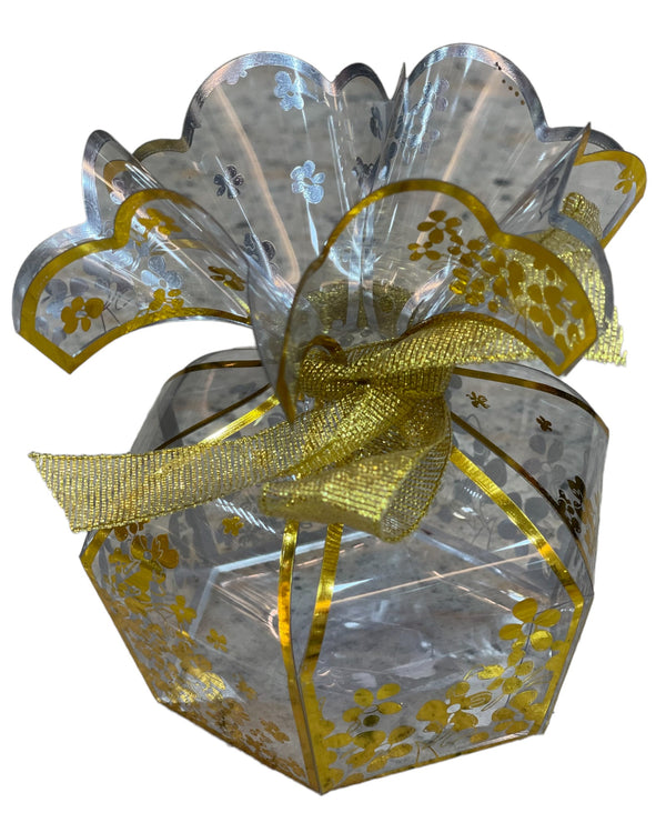 Party Favor Treat Gift Boxes Clear & Gold Color Model NH64