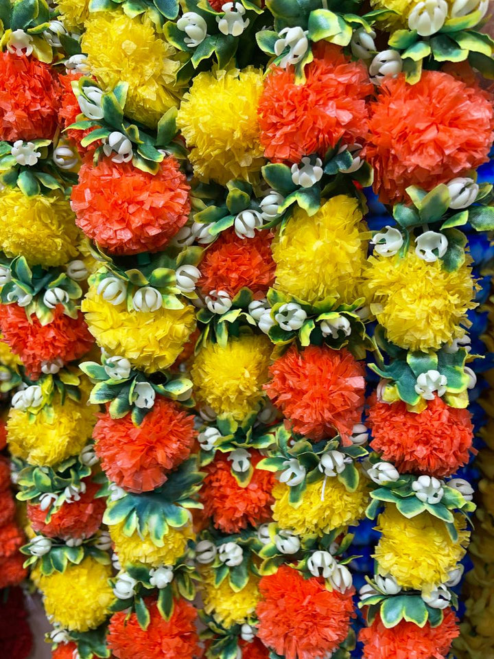 Wedding Party Marigold Genda Flower Garlands Toran Decorations Wall Decor Backdrop Model 1 - Zenia Creations
