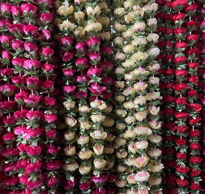 Wedding Party Big Rose Flower Garlands Toran Decorations For Wall Decor Door Backdrop Model 5 - Zenia Creations