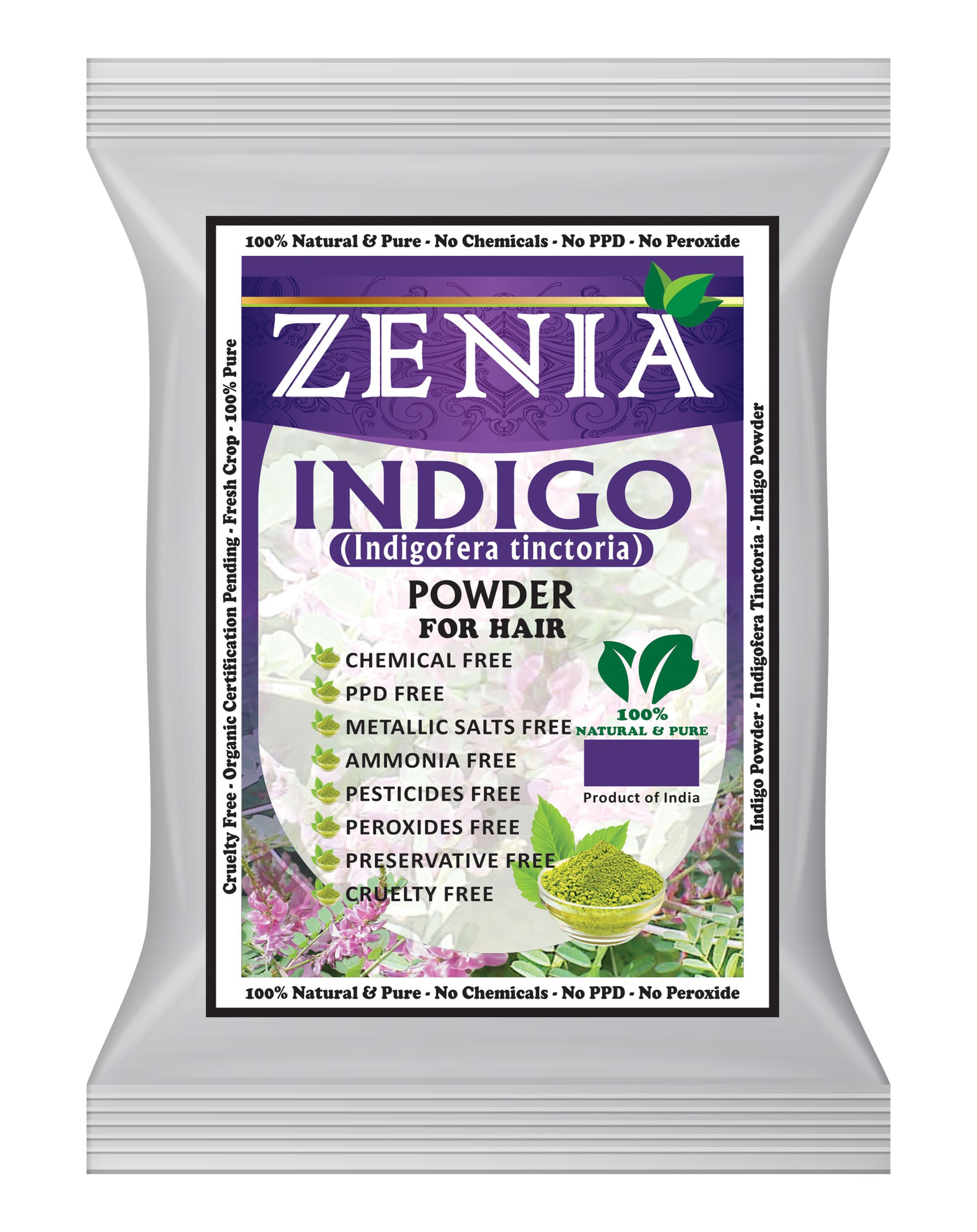 100g Zenia Indigo + 100g Pure Henna Powder
