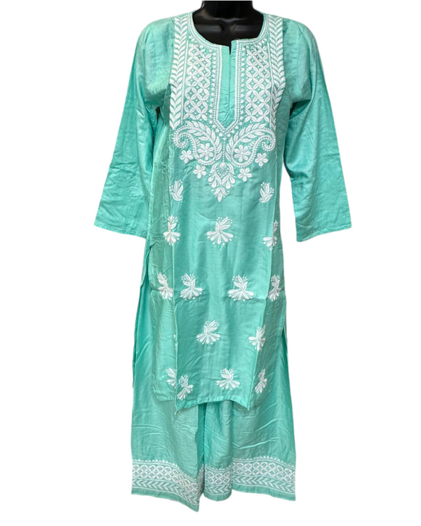 Women Indian Lucknowi Kurti Dress & Palazzo Set  #13