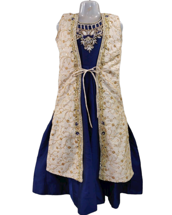 Stitched Ready Made Kids Girls Indian Ethnic Party Wear Dress Gown Kurti Model KD4 - Zenia Creations