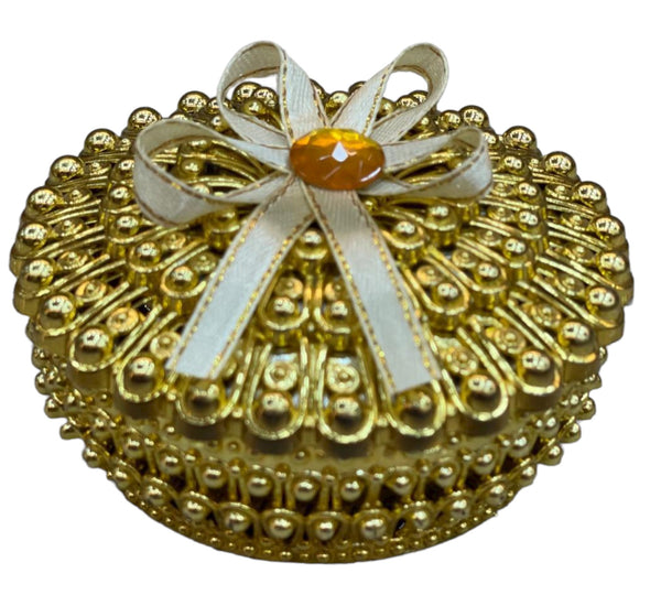 Party Favor Treat Round Gift Boxes In Gold Color Model R1